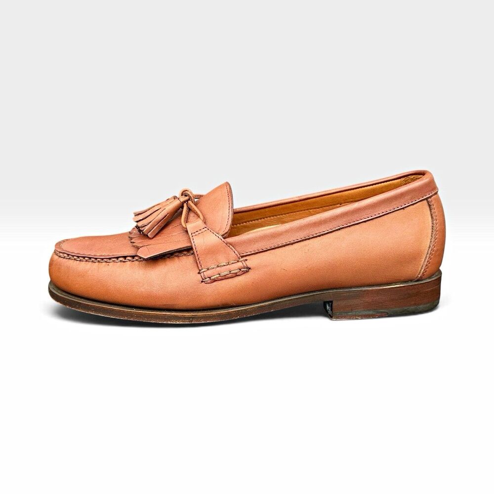 Rockport Mens 9.5 W Kiltie Tassel Loafers Brown Leather DMX Comfort Shoes